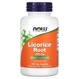 Общее укрепление организма NOW Licorice Root 450 mg   (100 vcaps)
